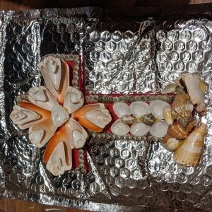 Shell cross beach decor #beaxh #shells